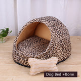 Luxury Animal Print Dog House Bed